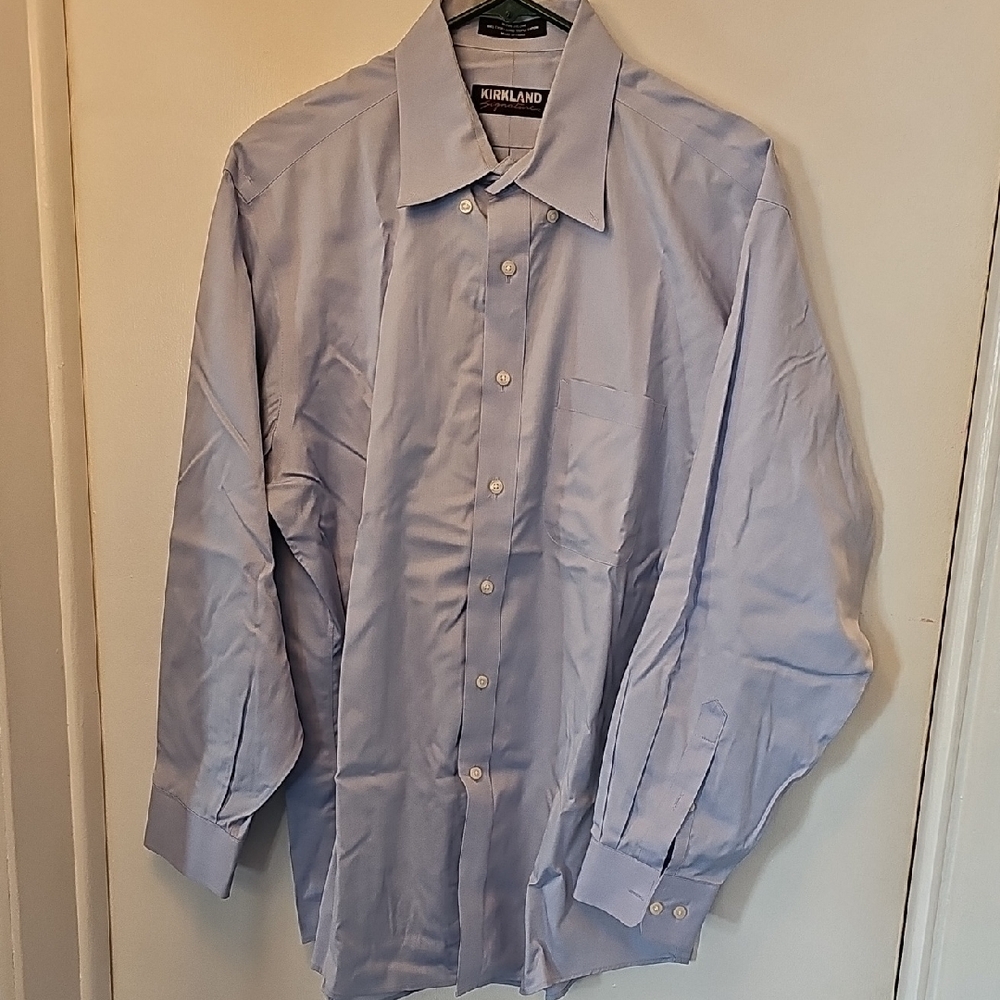 Mens Blue Dress Shirt Classic Formal Wear